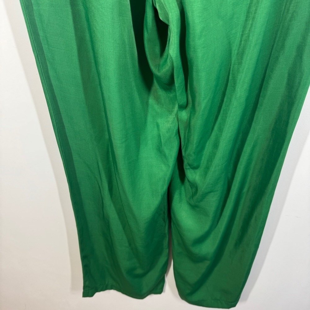 Mara’s Collection Green Satin Wide Leg Pants Size L Made in Greece NWT - Picture 9 of 16
